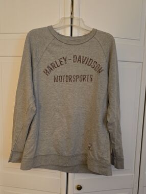 Harley-Davidson Gray Sweatshirt with Maroon Motorsports Logo Mens Xl
